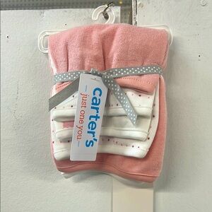 Carter's Pink and White Baby Washcloth Bundle